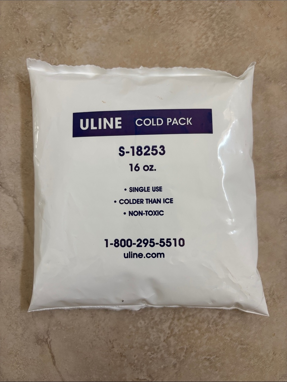 ULINE White Cold Pack S-18253 — Single-Use 16 oz Cold Pack